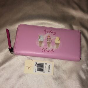 Radley London Feeling Sweet Bright Pink Leather Zip Around Wallet NWT
